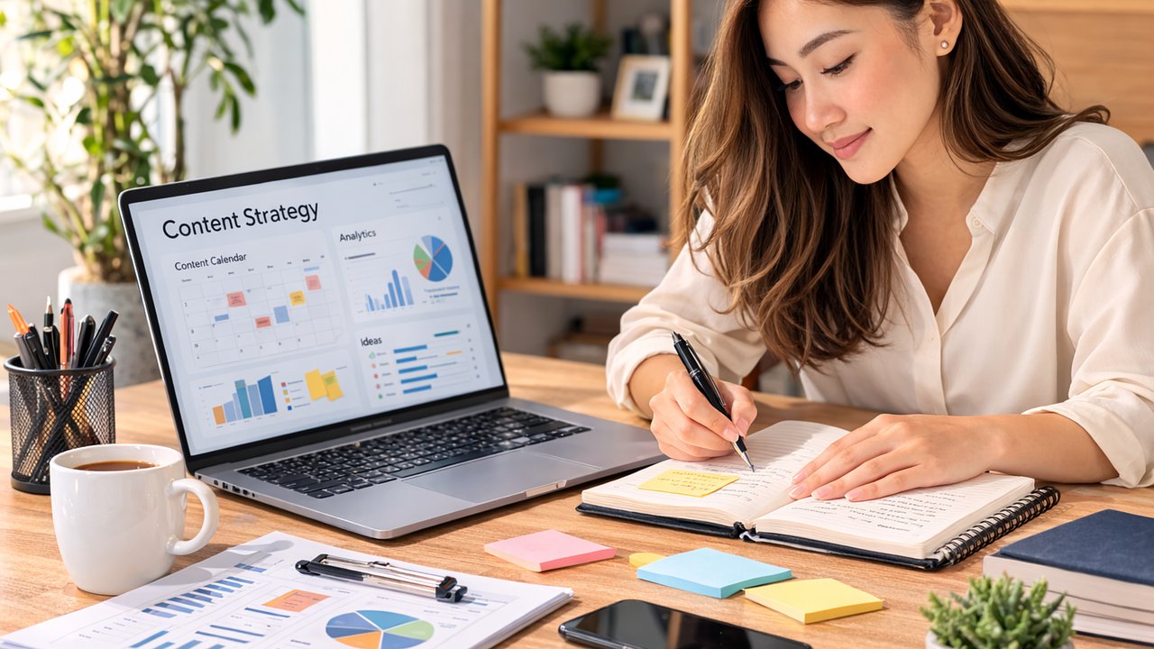 Profissional analisando dados em um CRM para afiliados no notebook